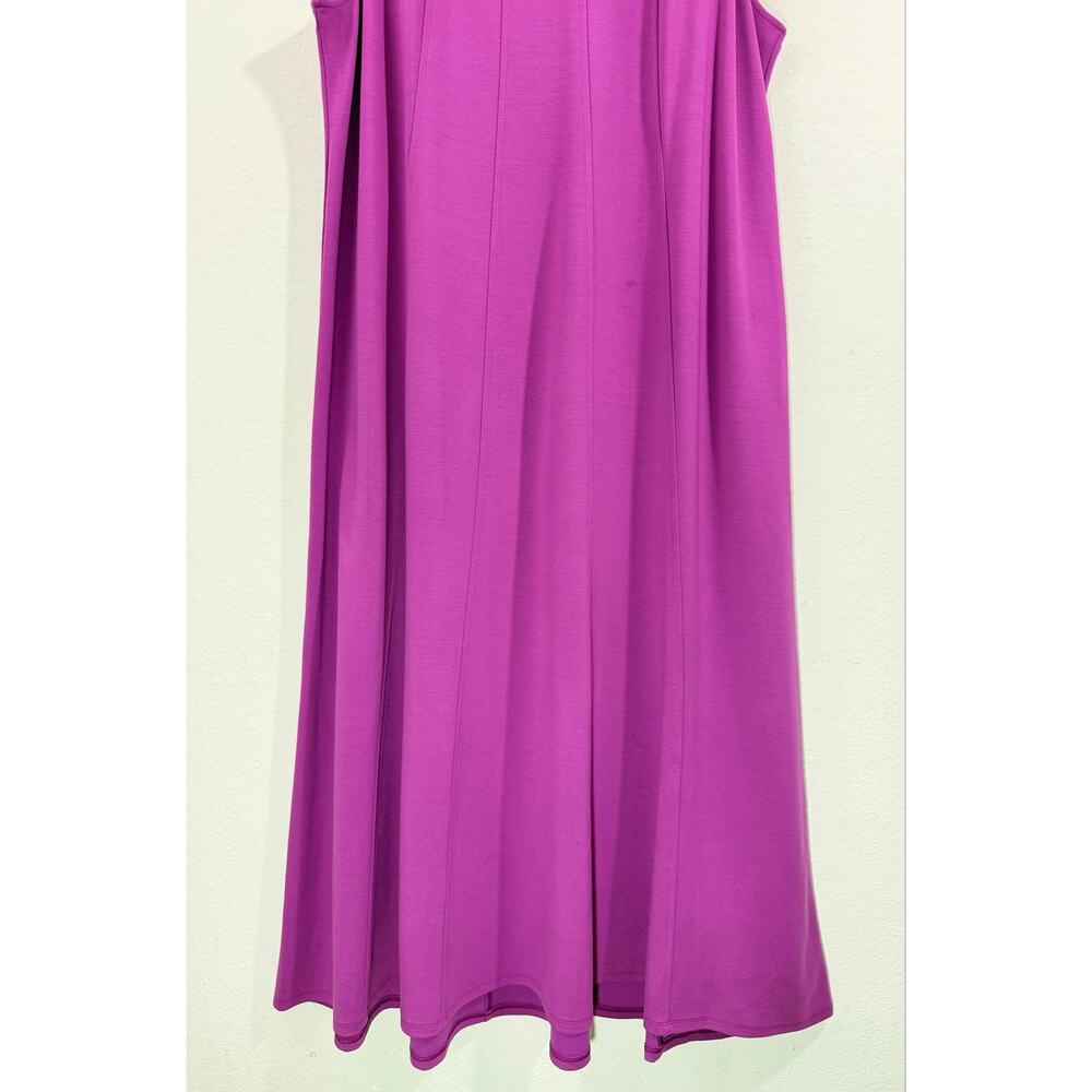 J Jill Wearever Maxi Dress XL Purple Double Face Jersey Sleeveless Stretch Knit - Picture 5 of 10